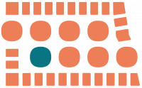 outline of North Dakota with 8 circles in the middle representing the 8 Regions