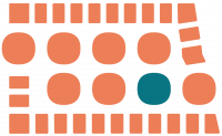 outline of North Dakota with 8 circles in the middle representing the 8 Regions